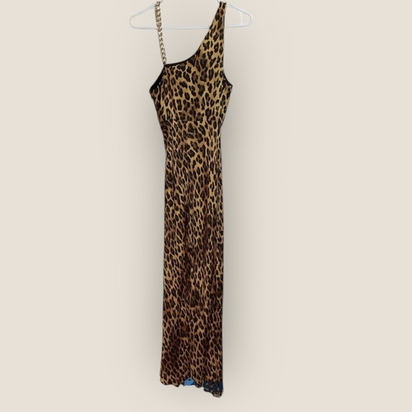 Alice + Olivia | Harmony Leopard Print One Shoulder Slip Dress | Size 2 - Picture 5 of 8